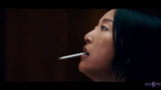 Alien Parasites - Sexy asian babe smokes & rides big white meat