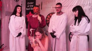 Submissive rides doms dick in reverse cowgirl