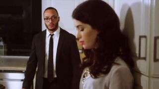 Superb girl Evelyn Claire is shared between two dudes