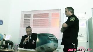 Perp with huge natural boobs rides cops