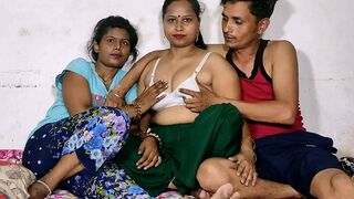 Sexy Indian Wifey In Threesome Sex With Her Stepsister & Hubby