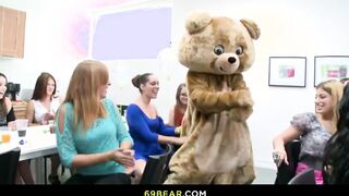 Horny sluts can't wait to suck dancers' dicks