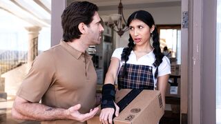 Big ass Latin teen stepdaughter rewards step daddy for saving her