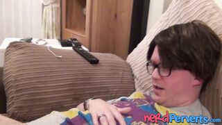 Natural tits teen Missy Kink deepthroats big nerd dick POV