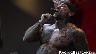 Hung DILF Masculine Jason destroys the butthole of hunk Bruce Jones