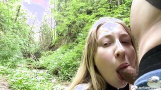 GF gets a facial in the woods