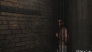 Blonde dominatrix sucks meat to her sub