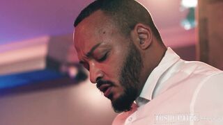 Submissive AJ Sloan endures dom Dillon Diaz enormous black prick