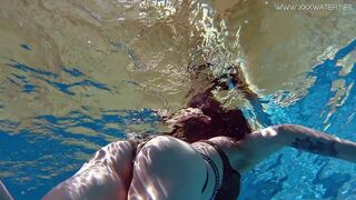 Swimming pool dark hair big ass babe Sheril