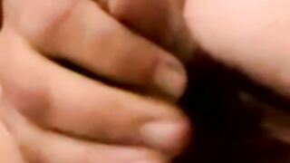 Chubby amateur masturbates his shaft & blown by black homo