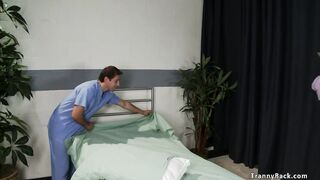 Big Boobed Tranny therapist anal fucks classmate