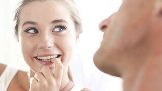 Young babe Carolina Sweets attracted to her step daddy's old friend