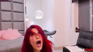 Red haired whore is extremely horny & moans from pleasure
