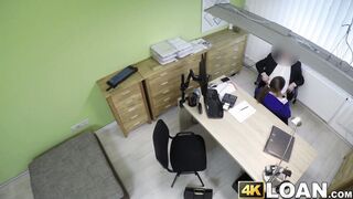 Brunette with giant boobs beaver screwed by a fake agent