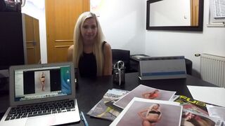 Blonde Model Sucks Agent for a Better Job