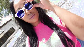 Camsoda - Moriah Mills Public See Through Lingerie & Oiled Up Ebony Butt