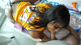 Basketball ass ladyboy fucks guy ass fucking after he banged her first