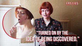 Ersties - Adorable Redhead Enne Puts a Finger Inside Her Snatch While Masturbating