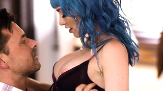 Cheating hubby with his mistress almost caught twice by his sexy housewife