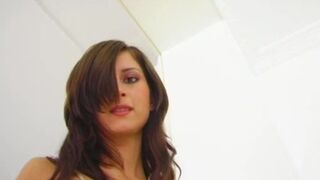 Monica's first ass pumping has two cocks up her booty. Facials