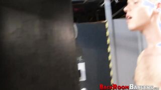 Naughty dude Antole Swift serviced two big dicked dudes during this threesome en