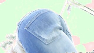 Blonde Honey almost throws up during cumshot