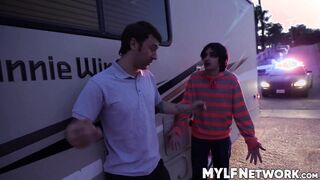 Officer Joshua Lewis licks cunt in a hardcore threesome session with sexy Gal Ri