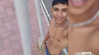 Super charming latino boy with abs & huge cock