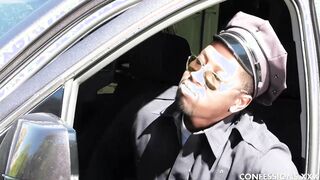 Jessica Rex takes on a big black police dick outdoors
