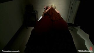 Blue collar guy ravaged by ebony T-girl