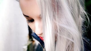 Adelina White squirting outdoor