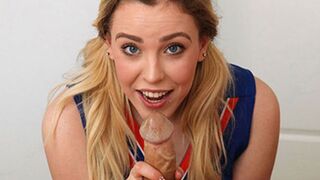 Cheerleader Milks His Dick