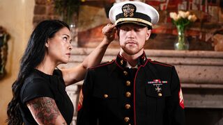 stepson cheers up his Asian MILF step mom with his big cock