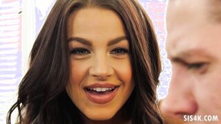 SISTERTRICK Evelin Stone gets pounded in the living room by step brother