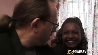 Ebony beautiful babe Layla Gates sprayed by jizz in classic casting