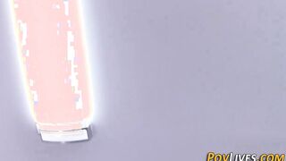 Teen in lingerie loves meat pleasing her well