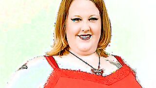 Heavy Brunette Sizes Up the Meat