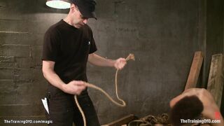 Tall skinny ebony ravaged at training