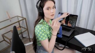 Step Dad caught Stepdaughter watching porn & practicing handjob! - Hazel Moore