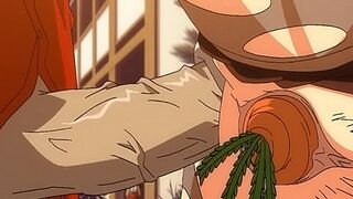 ANAL creampie with carrot in the twat - Hentai Ahegao
