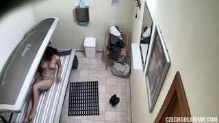 Brunette Hot Hottie Relaxing in Solarium