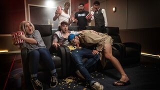 Cinema creeper hunting for gay cocks! - Dante Colle,Michael Boston & Troye Dean