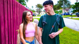 Huge dick aspiring porn star fucks unshaved teen stepsister for practice