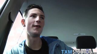 Skinny young twinks cum on each other after ass fucking threesome