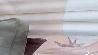 Tatted twinks blowing clouds of smoke to his shaft