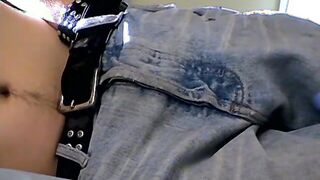 Inked Holden pullout meat & shoots load on his chest while blowing smoke