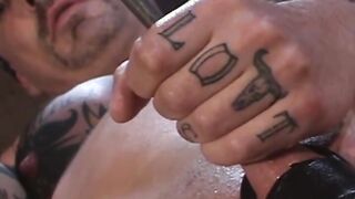 He finds a long silver rod & decides to fuck his prick in a sensational-soundin