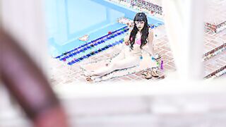 Black poolboy is fucking dazzling white hottie Judy Jolie