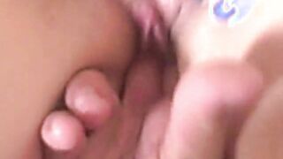 Sexy Brunette strip off with cunt & fucking closeup