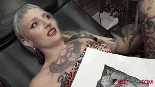 River Dawn INK Gets Her Snatch Tatted While Blowing Sascha